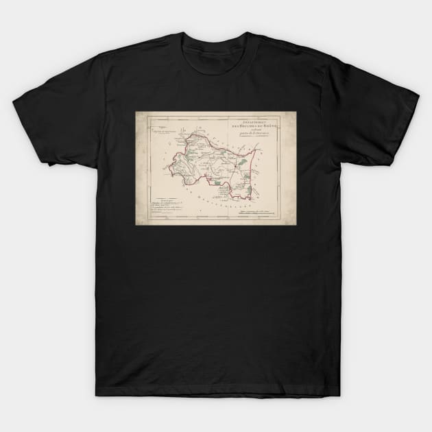 Old Map - Vintage - Department of Bouches-du-Rhône T-Shirt by Labonneepoque